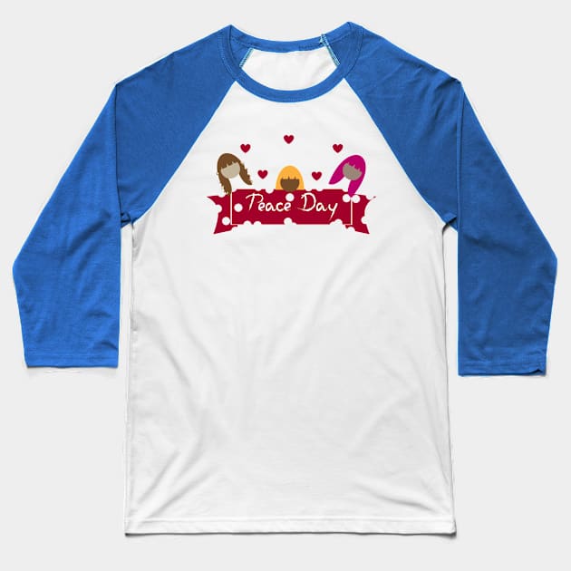 Women peace day sign Baseball T-Shirt by Wilda Khairunnisa